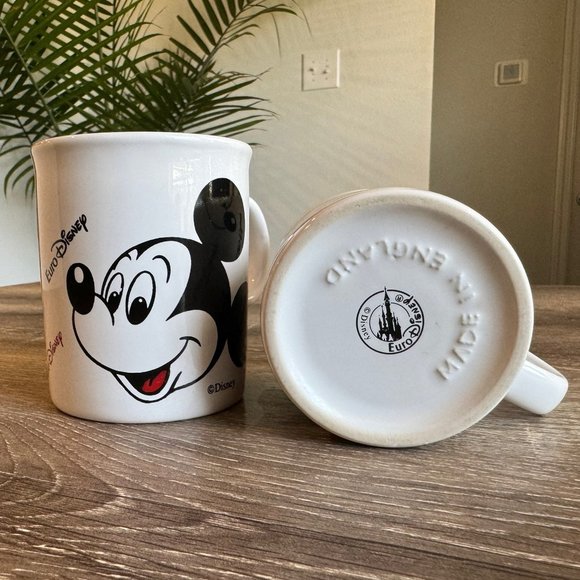 Set of 2, Mickey Mouse Euro Disney Coffee Mug, Made in England. - Picture 4 of 5